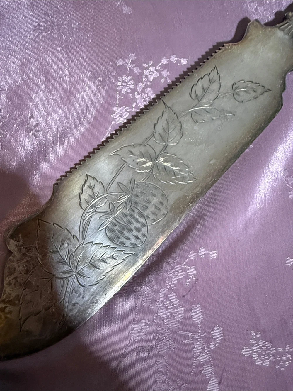 Antique silver, plated, Reed & Barton Engraved Silver Cake Server